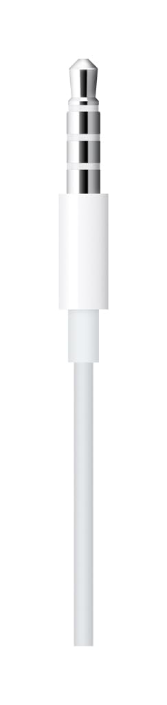 White audio jack adapter on a white background
