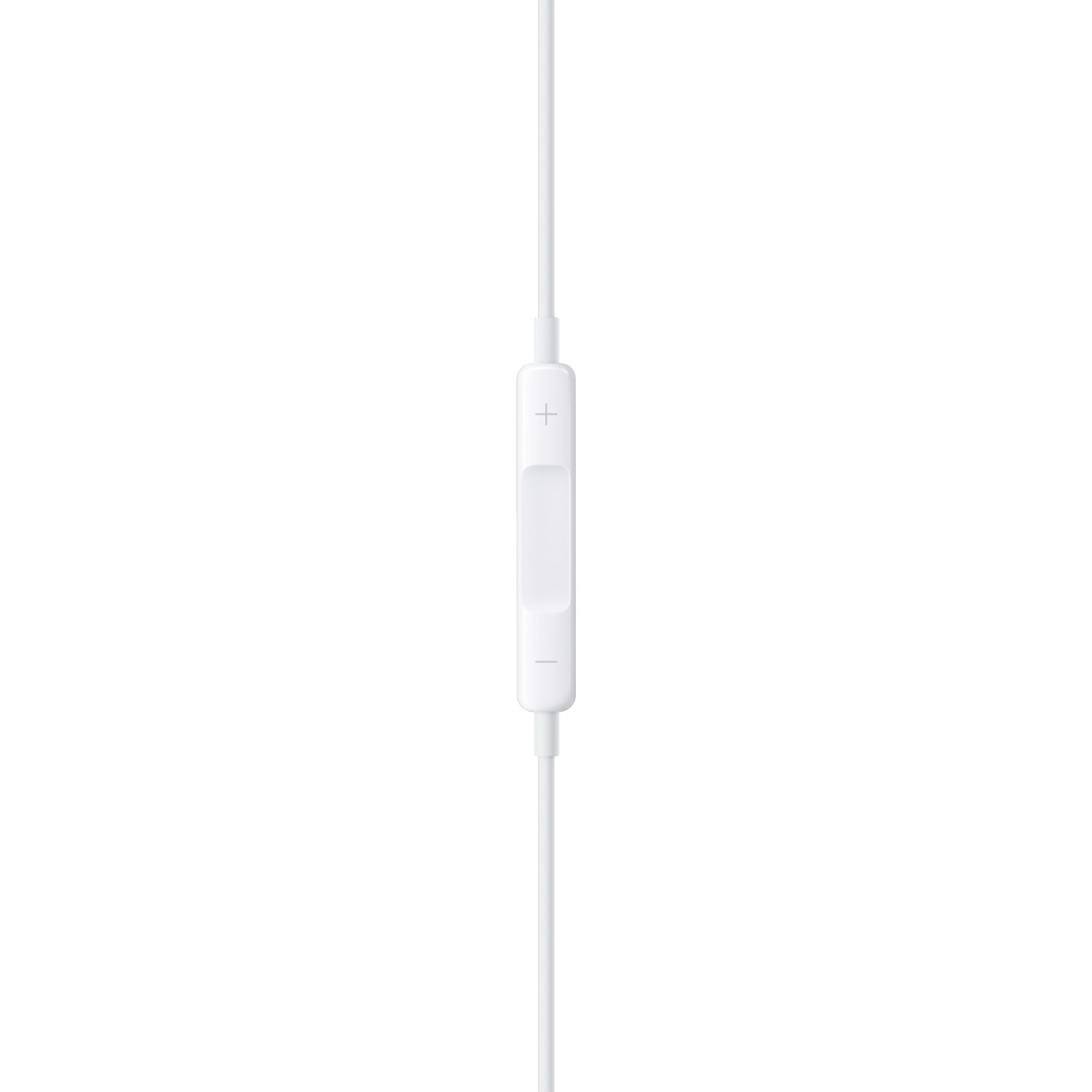 White earphones with a 3.5mm jack on a white background
