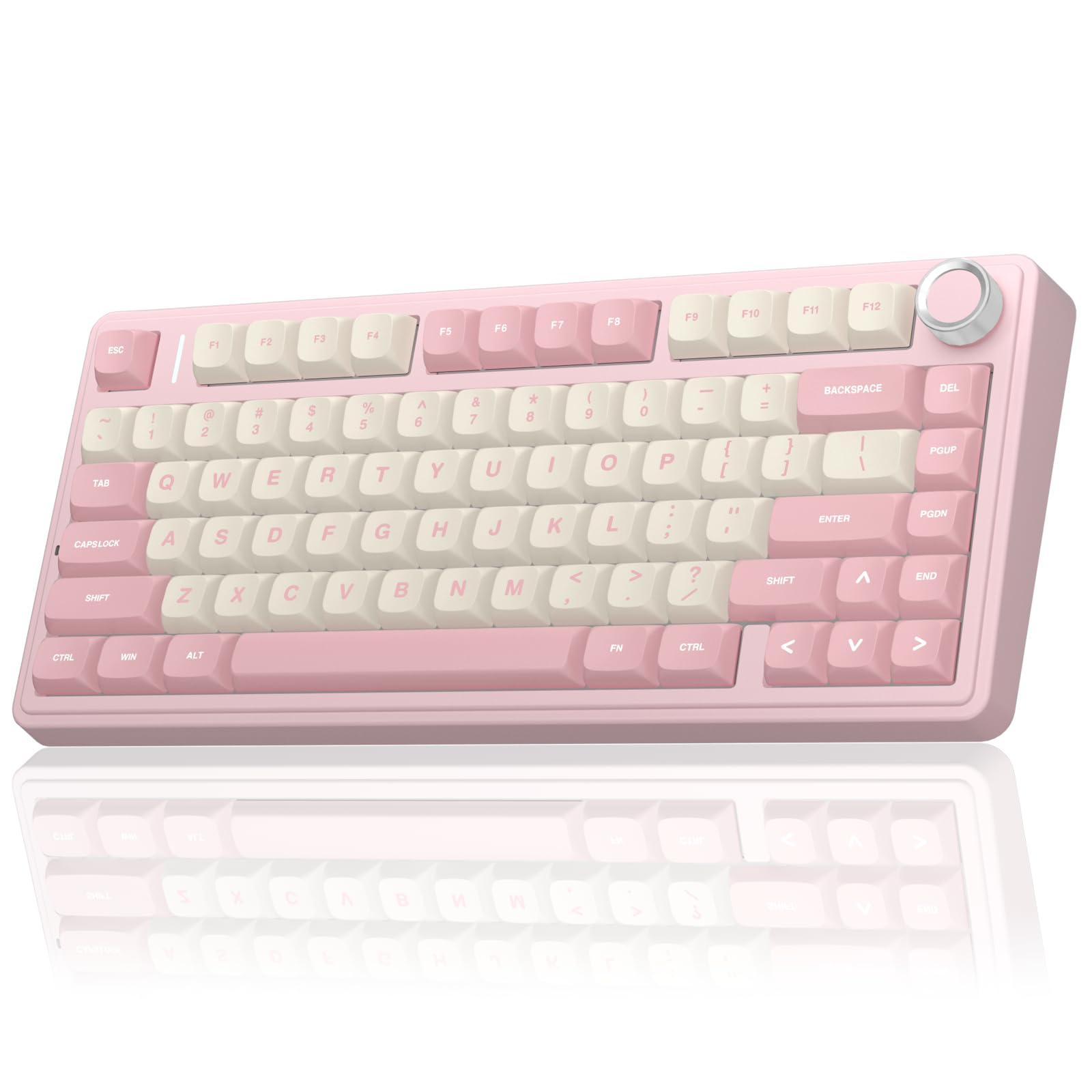 AULA F75 75% Wireless Mechanical Keyboard, Hot Swappable Creamy Keyboard, Pre-lubed Reaper Switches, 2.4GHz/Type-C/BT5.0, RGB Backlit Gaming Keyboards(White & Blue)