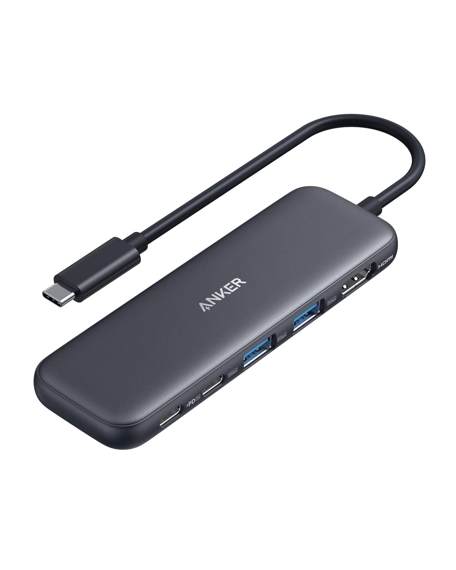 Anker USB hub with cable on a white background