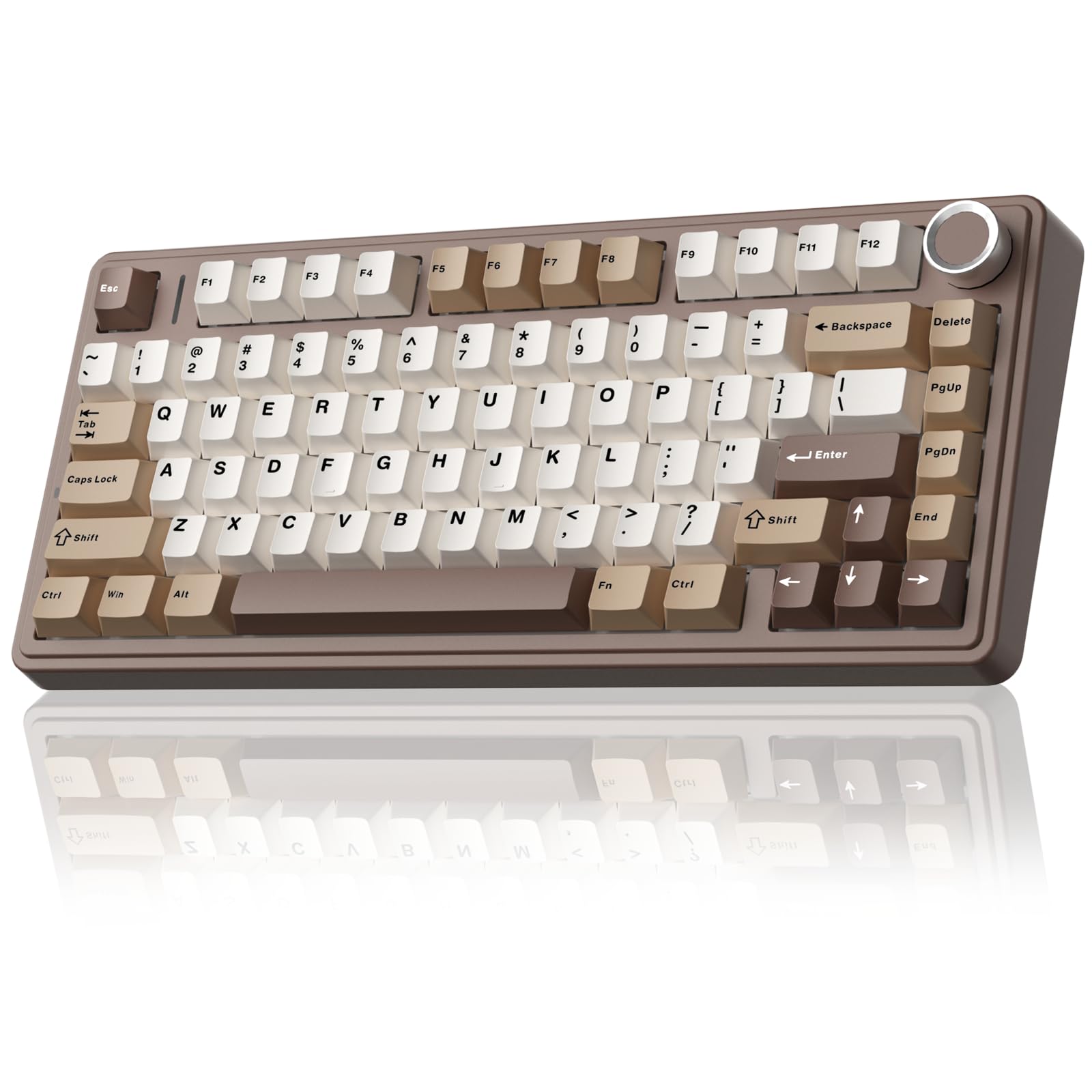 AULA F75 75% Wireless Mechanical Keyboard, Hot Swappable Creamy Keyboard, Pre-lubed Reaper Switches, 2.4GHz/Type-C/BT5.0, RGB Backlit Gaming Keyboards(White & Blue)
