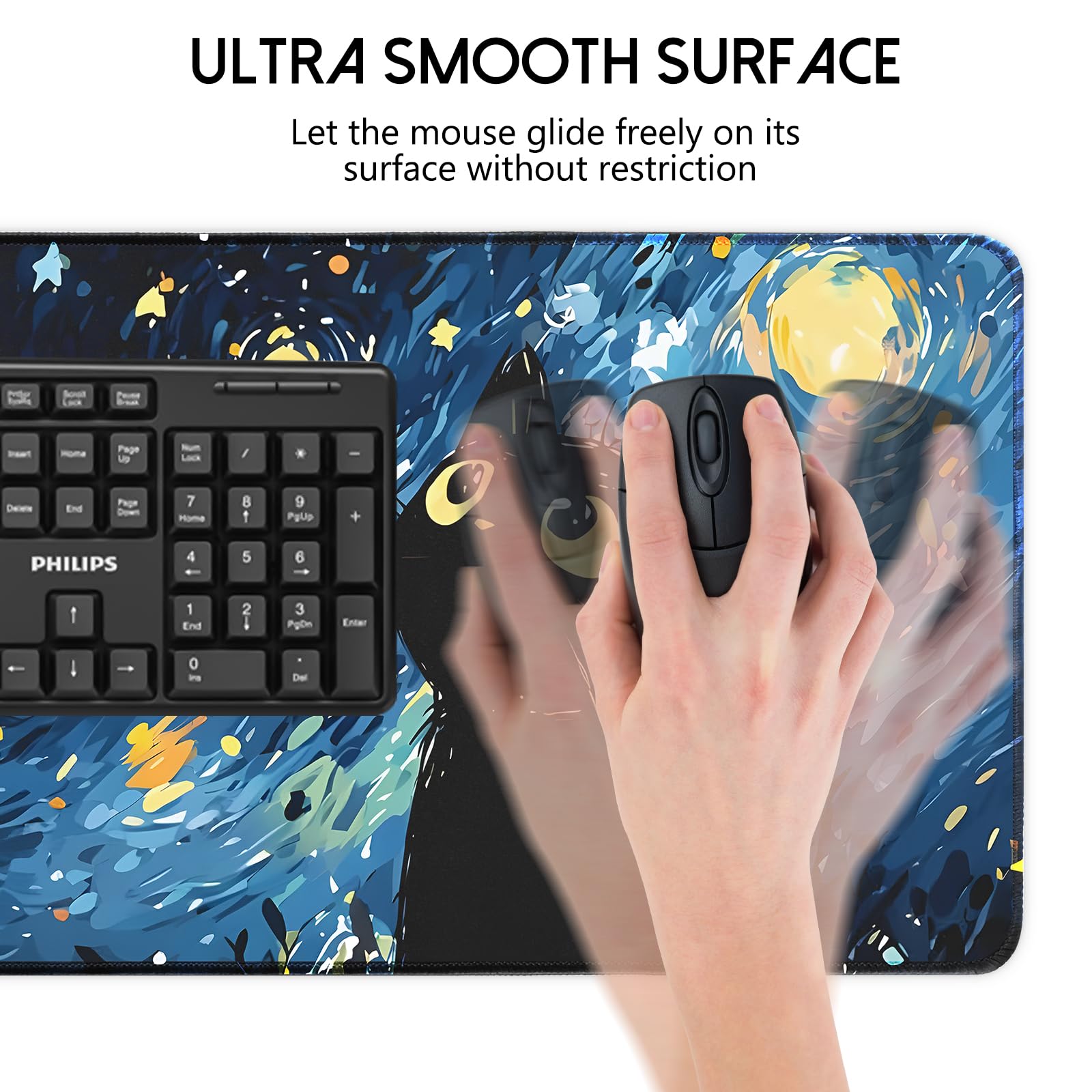 White Ukiyo-e Style Sports Car Anime Mouse Pad, Mouse Pad Gaming Mousepad,Large Mousepads with Non-Slip Rubber Base,Suitable for School,Office,Home,31.5 x 11.8 Inch