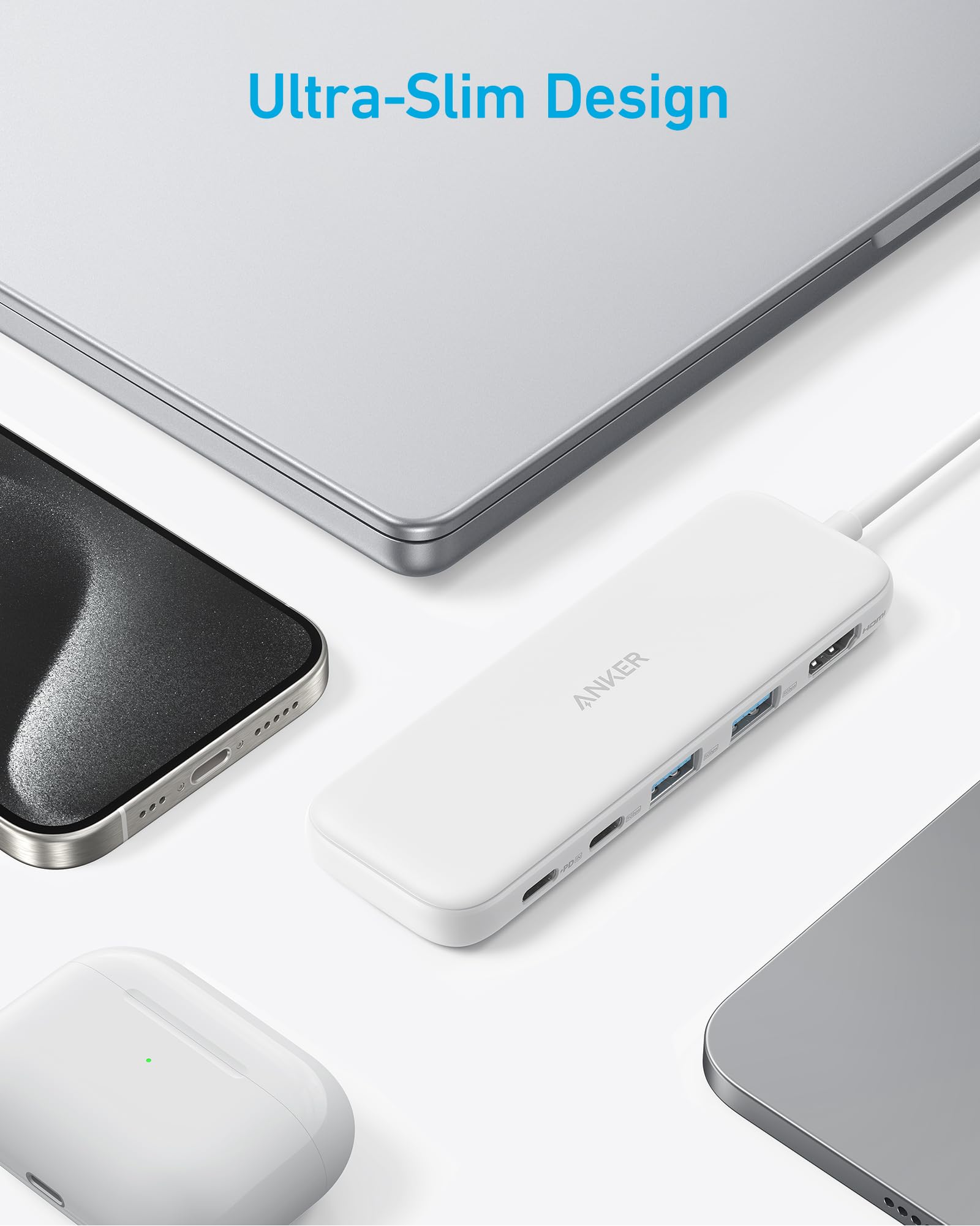 Collection of electronic devices with 'Ultra-Slim Design' text on a white background