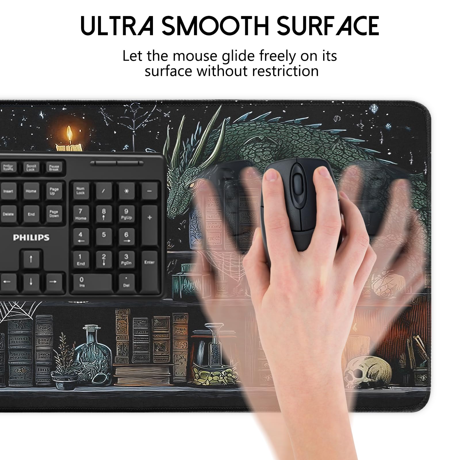 White Ukiyo-e Style Sports Car Anime Mouse Pad, Mouse Pad Gaming Mousepad,Large Mousepads with Non-Slip Rubber Base,Suitable for School,Office,Home,31.5 x 11.8 Inch