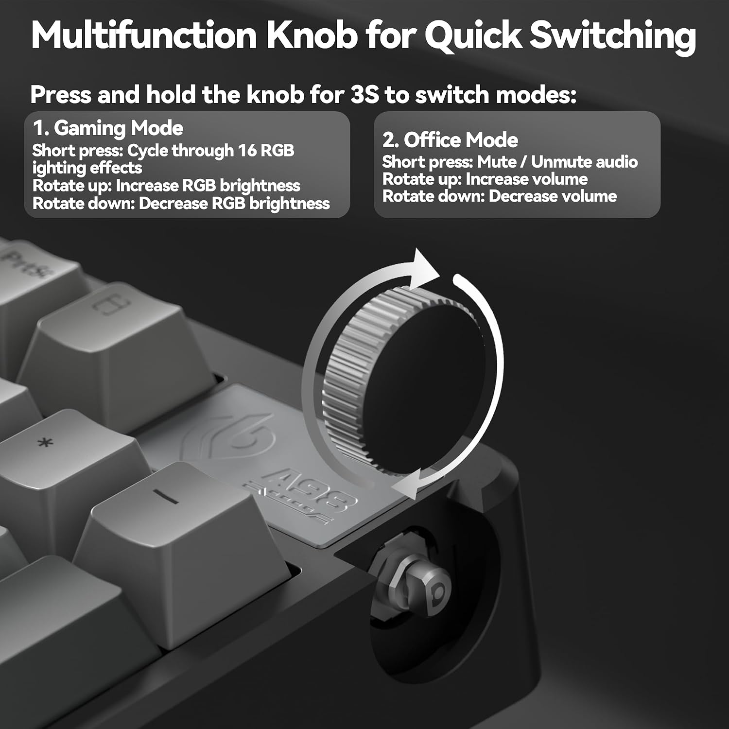 LEOBOG A98 Wireless Gaming Creamy Mechanical Keyboard with Number Pad Knob