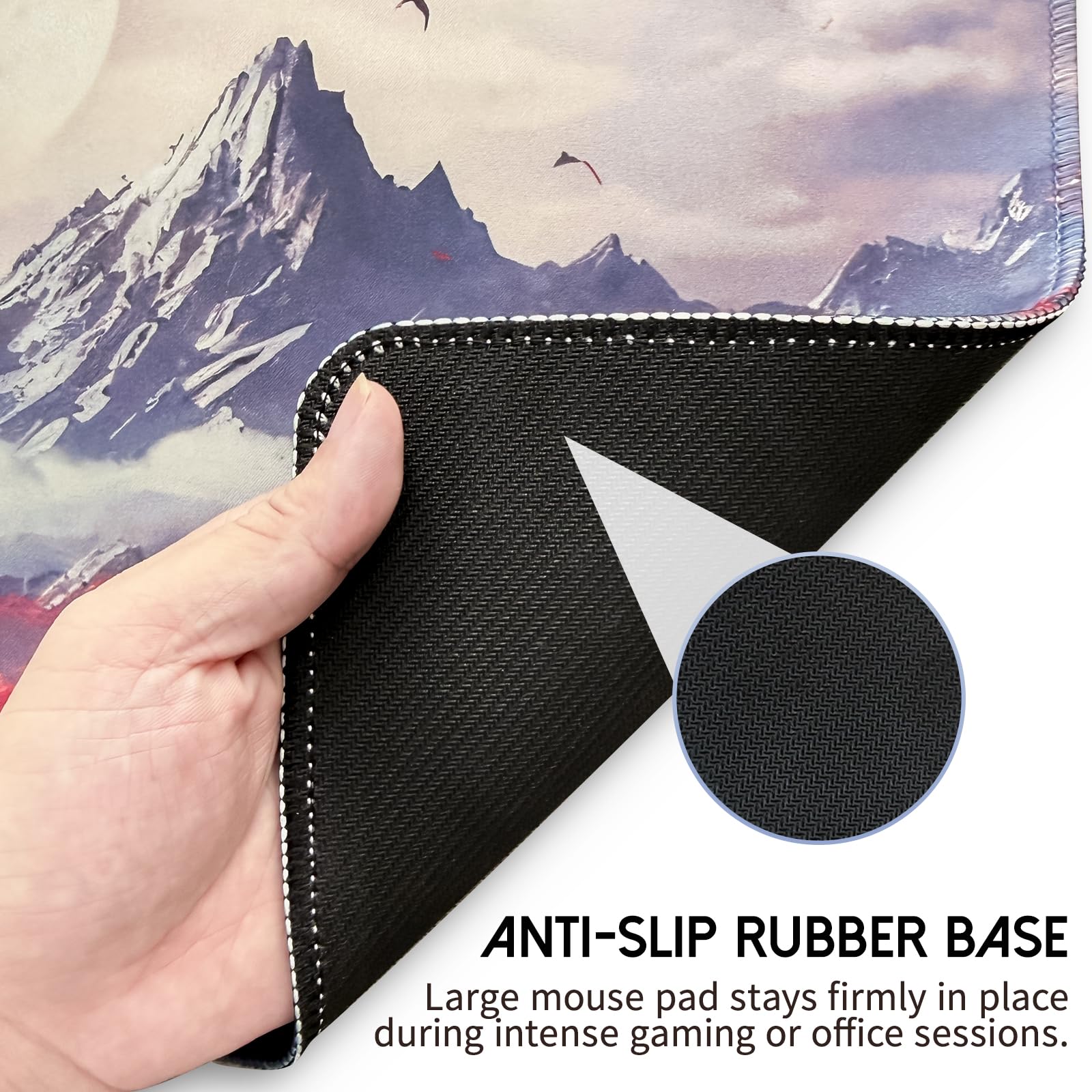 White Ukiyo-e Style Sports Car Anime Mouse Pad, Mouse Pad Gaming Mousepad,Large Mousepads with Non-Slip Rubber Base,Suitable for School,Office,Home,31.5 x 11.8 Inch