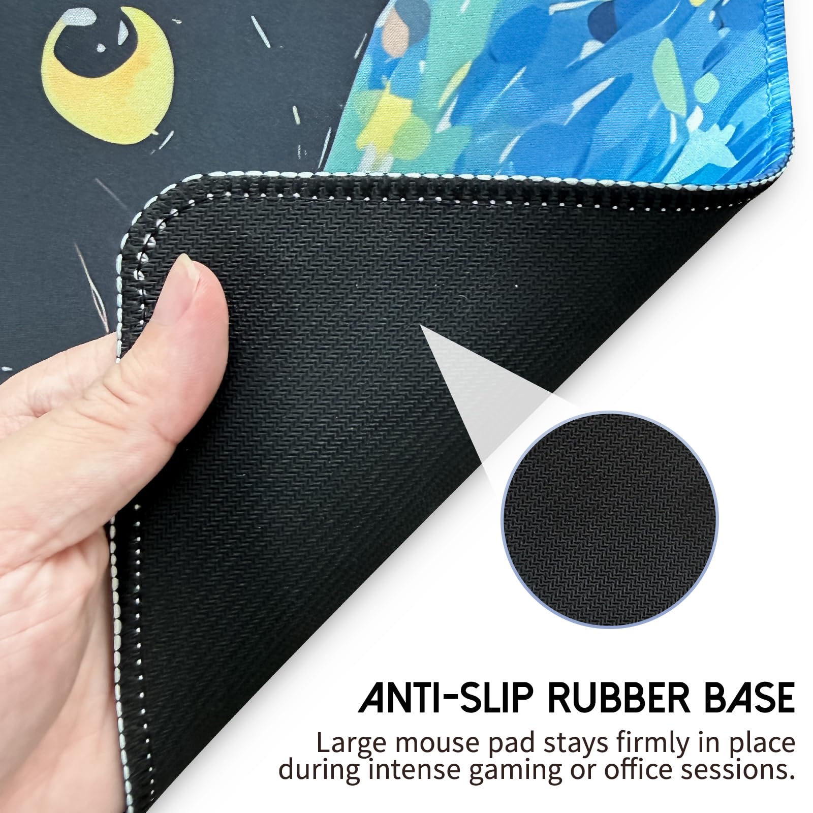White Ukiyo-e Style Sports Car Anime Mouse Pad, Mouse Pad Gaming Mousepad,Large Mousepads with Non-Slip Rubber Base,Suitable for School,Office,Home,31.5 x 11.8 Inch