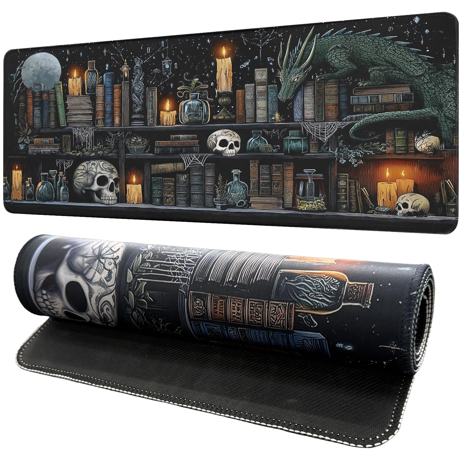 White Ukiyo-e Style Sports Car Anime Mouse Pad, Mouse Pad Gaming Mousepad,Large Mousepads with Non-Slip Rubber Base,Suitable for School,Office,Home,31.5 x 11.8 Inch