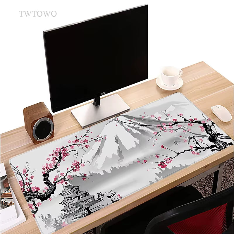 Sakura Japanese Cherry Blossom Mouse Pad Gaming XL Home New HD Mousepad XXL Keyboard Pad Non-Slip Office Carpet Laptop Mice Pad