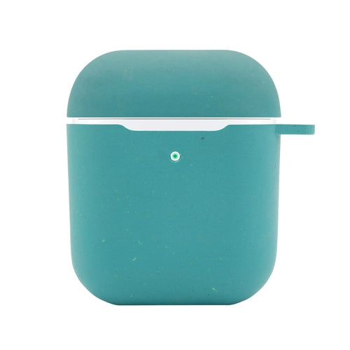 Teal silicone case for electronic device on a white background