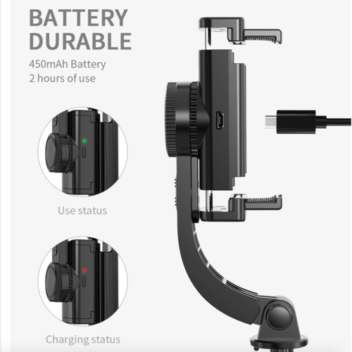 Phone holder with battery durability features on a white background