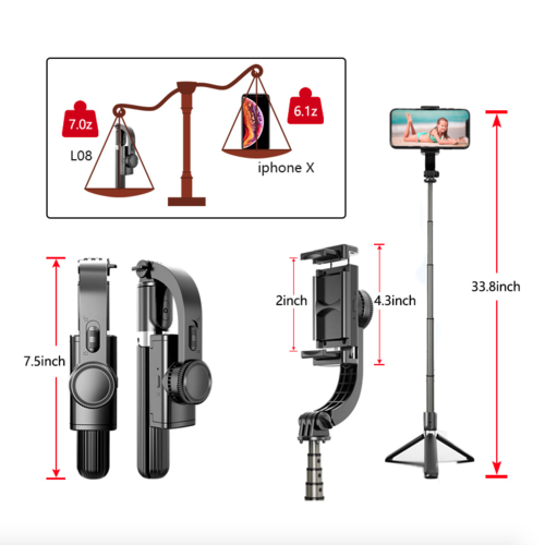 Phone holder with measurements and smartphone display on a white background