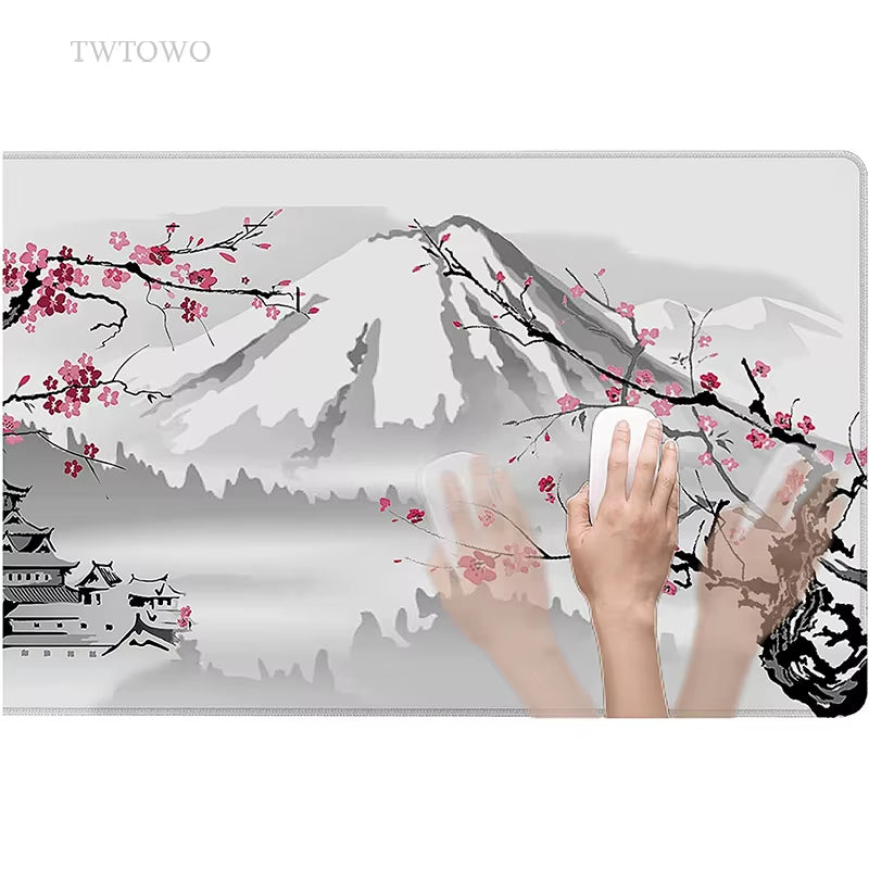 Sakura Japanese Cherry Blossom Mouse Pad Gaming XL Home New HD Mousepad XXL Keyboard Pad Non-Slip Office Carpet Laptop Mice Pad