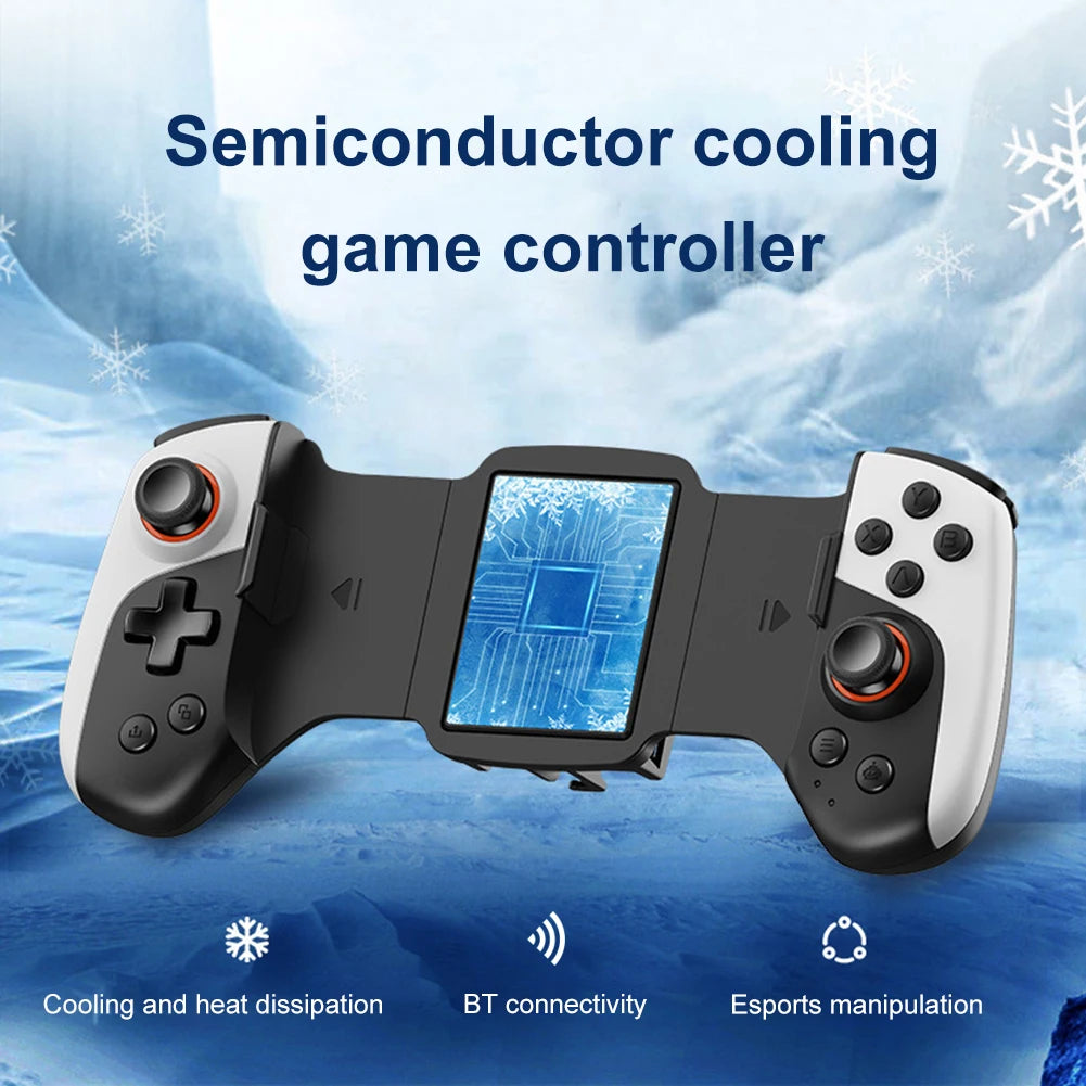 2 in 1 Wireless Mobile Gaming Controller with Cooling Fan Dual Joysticks for Android Iphone and Switch Devices