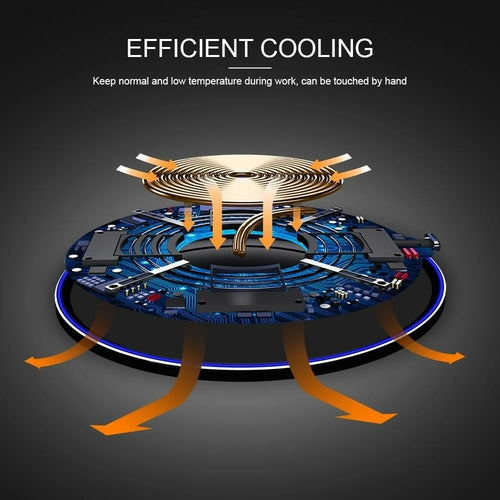 Technical illustration of a cooling system with text on an dark background